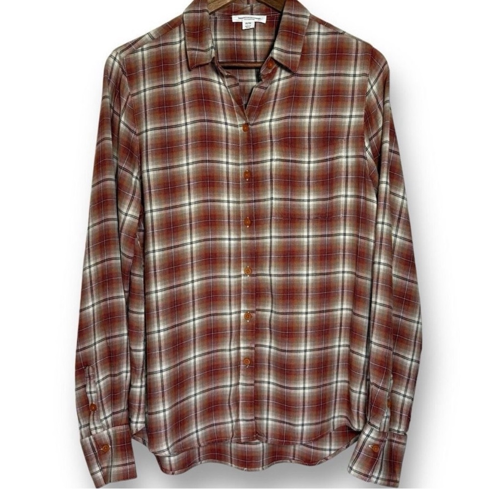 Beach Lunch Lounge Anthropologie Plaid Flannel Medium